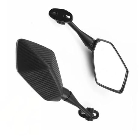 Lenkerendenspiegel Für Suzuki GSXR600 GSXR750 GSXR1000 GSX 250R SV650A Spiegel Motorrad Roller Rückspiegel Carbon Look Rückspiegel Seitenansicht am Lenker(Carbon kurz)