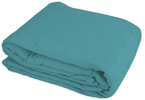 Tata Home Trapuntino Matrimoniale Autunnale Primaverile Copriletto Trapuntato Imbottito Mezza Stagione Extra Morbido Misura 250x250 cm Mod. Soft Colore Ottanio