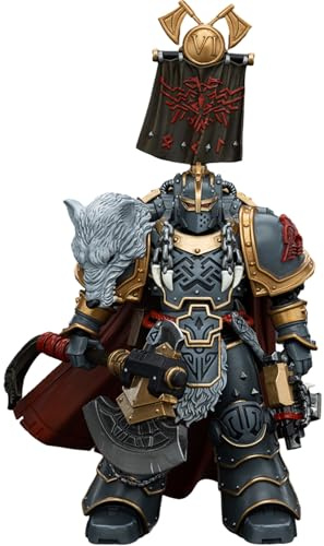 JOYTOY Warhammer 40k Horus Heresy Series, Space Wolves Legion Praetor avec Hache de Puissance et Bouclier de Combat 1/18 Figurine d'action Collect Models, dédié à Vous Qui Aimez Collectionner