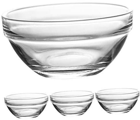 Cabilock Juego De 4 Cuencos De Vidrio Transparente Ideales Para Natillas y Postres 10.5 Cm Fácil Limpieza