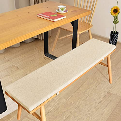 Outdoor-Bankkissen, 100 x 35 cm, Terrassenstuhl-Auflage für 2- und 3-Sitzer, Gartenbank, langes Essbankkissen für den Innen- und Außenbereich, Beige