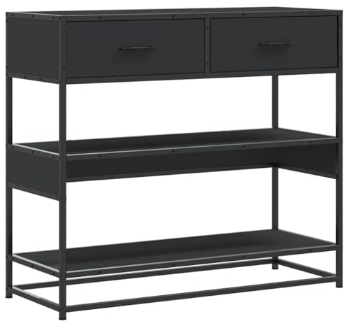 vidaXL Konsolentisch Schwarz 90x35x80 cm Holzwerkstoff