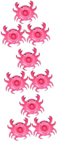 JOINPAYA 9piezas Flotadores Inflables De Cangrejo para Bebidas Soporte De Tazas Divertido para Fiesta La Piscina Flotadores De Bebida para Uso Agua