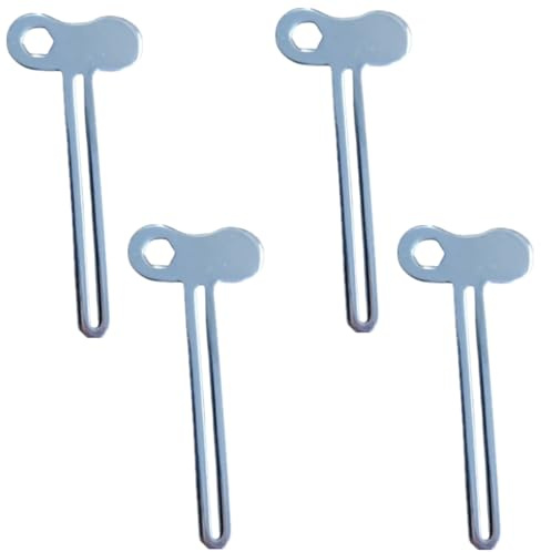 Toothpaste Squeezer, 4 Pcs Metal Tube Squeezer Key Stainless Steel Toothpaste Roller Tube Wringer Multi Functional Hexagon Wrench Bathroom Accessories for Paint Cream Cosmetic and Hair Dye