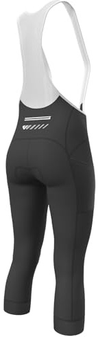 Lo.gas Cuissard Cyclisme Femme 3/4 Rembourré:Haute Taille Respirant Short Élastique avec Bretelles pour VTT/Route