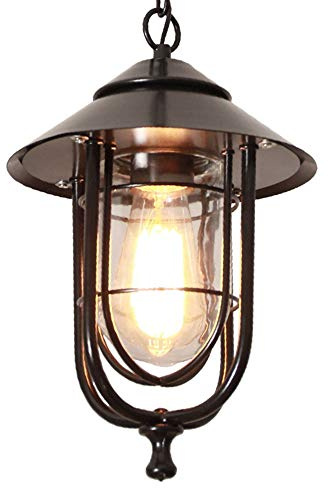 Suspension extérieure vintage en fer noir E27 IP44 étanche industrielle plafonnier pour pavillon, villa, loft, lustre rétro loft éclairage extérieur