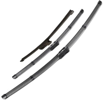 3er-Set Scheibenwischer für VW Golf 7 VII (2012–2020) – Vorne & Hinten 26 18 11 – 16mm Schmaler Druckknopf (Slim Push Button)