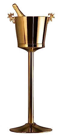 LICONG-2020 Cubitera Enfriador de Vino Independiente Grande de Acero Inoxidable, enfriadores de Vino y Bodega con cubeta de Hielo, Utensilios de Cocina for Bar Enfriador de Vino(Gold)