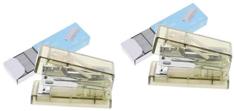 DOITOOL 1 Set Transparent Stapler Practical Clear Plastic Stapler for Office Travel Portable Easy to Use Convenient Stapling Tool