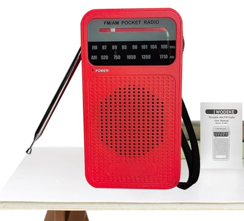 Transistor Radio Pilas, FM/Am Ra-DIO Portatil Pequeña, Radio De Bolsillo, RAD-io Operado por Batería, Radi-o Meteorológica Portátil con Pilas Y Altavoz Grande para Uso En Casa Y Exteriores