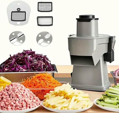 Commercial Vegetable Slicer Machine, 200W Desktop Electric Multifunctional Vegetable Slicer, 180kg/h, Working Time 60Min, Easy to Clean, for Potatoes, Cucumbers, Tomatoes