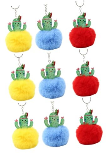 BESPORTBLE 3 ensembles Porte-Clés Cactus Décoration De Clés Élégant Petit Porte-Clés Boule De Poils Porte-Clés En Peluche 3 pièces * 3