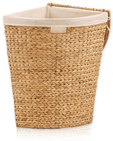 Lycce Wäschekorb für die Ecke [Nischenkorb] Ecktruhe Wasserhyazinthe Größen: klein, mittel oder groß (Größe 3: B58 x T42 x H63cm)