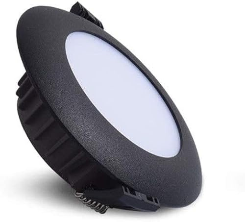 Kits de molduras para iluminación empotrada, lámparas de Techo LED, luz empotrada Redonda de Aluminio, Panel de Techo Comercial, Foco de luz con Rejilla integrada para Armario, Negro, 5 W, luz Blanca