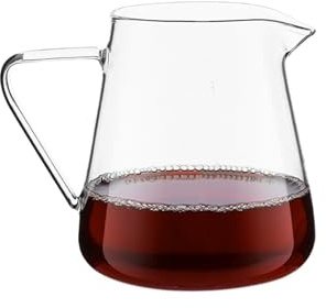 Caraffa da 500 ml in vetro borosilicato, con manico, filtro e funzione antigoccia, adatta per caffè americano e birra fredda (bianco)