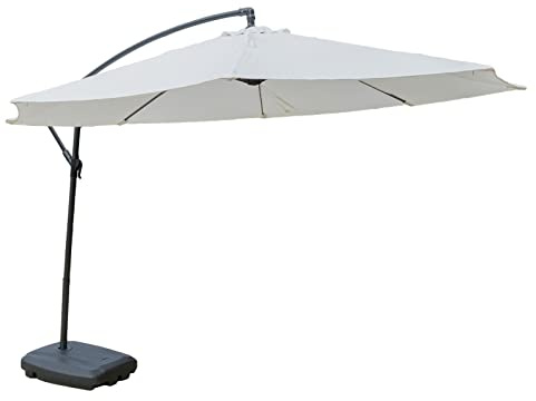 QYYZTQY Large Cream and Base Cantilever Outdoor Parasol Sun Shade Patio Umbrella