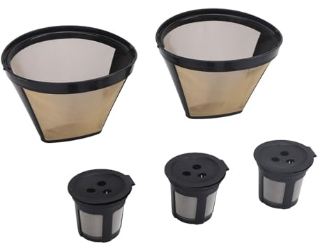 Fdit Reusable 3 Hole Coffee Filter Pods for Dual Brew Coffee Maker Filtered for Cleaner Flavor Heat Resistant for Long Term Use