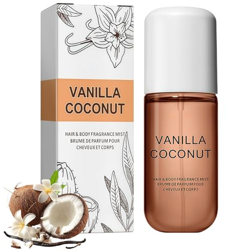 Coconut Vanilla Body Spray for Women, Vanilla Skin Body Mist, Hair & Body Fragrance Mist for Women
