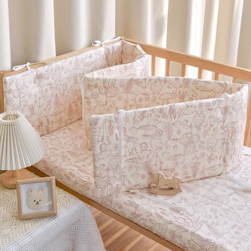 PTKG Randpolsterung Babybett,Kinderbett Seitenschutz,Abnehmbar Als Randpolsterung,Kinderbettgitter zum Vertikalen,Superdicker Antikollisions Teppich,fürs Bett Kopfschutz,C10,150 * 28cm
