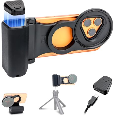 Magnetic Phone Handgirp & Filter Adapter for iPhone 17 Air Pro(NOT Pro Max) | 67mm Lens Filter Mount with Phone Camera Shutter Grip for Photography, for iPhone 17 Air 16 15 14 Pro (NO Filters)