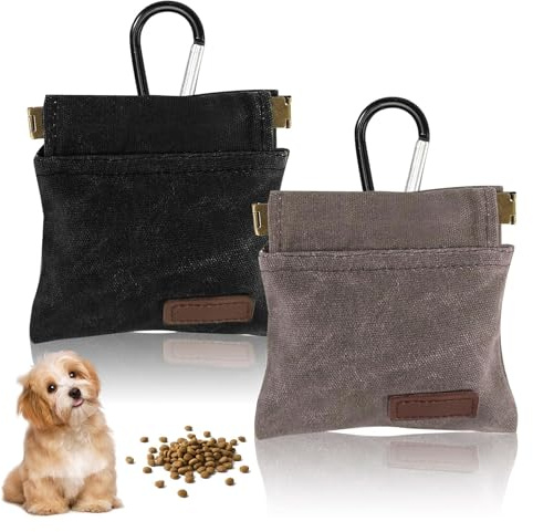 HUZNA 2 Pcs Porta Premietti per Cani,Mani Libere e Moschettone,Addestramento Cani Accessori,Snack Porta Crocchette,per Passeggiate,Agility e Sessioni di Allenamento