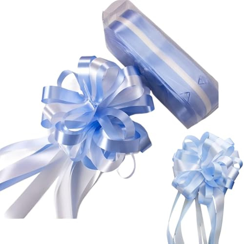 10 fiocchi grandi regalo, 15 cm, fiocchi decorativi per bricolage, decorazione auto, matrimoni, casa nuova, feste, fiocchi regalo, sacchetti (azzurro) (1)