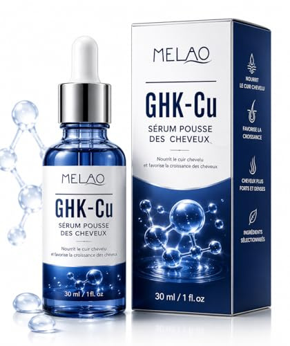 Hévidencia GHK-Cu Copper Peptide Hair Growth Serum 30ml, Sérum Anti Chute Cheveux, Soin Cuir Chevelu Nourrissant, Hair Growth Treatment Vegan pour Femme & Homme