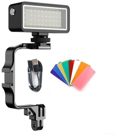 IPX8 Lampe de plongée sous-marine 40 m pour caméras d'action pour Dji pour Osmo – Haute précision des couleurs lumière de remplissage USB 2500 mAh pour batterie (éclairage + support)