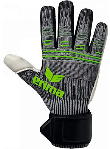 ERIMA Erwachsene Torwarthandschuhe FLEXINATOR ultra knit, schwarz/grau, 9, 7221901