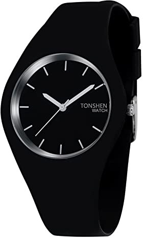 TONSHEN Semplice Fashion Analogico Quarzo Orologio Donna e Ragazza 12 Colori Gomma Sport Orologi da polso Casual Elegante Orologi