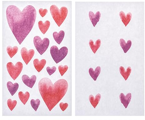 Sticker Liebe, Herzen, Aquarell