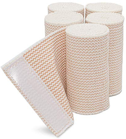 Hospora Thick Latex-Free Compression Cotton Elastic Bandage (3 inches, 5 Rolls)