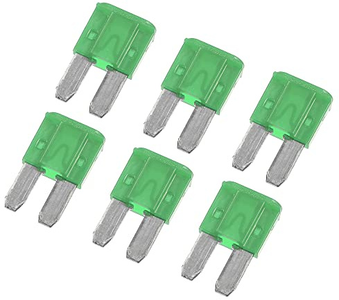 X AUTOHAUX 6pcs 30A Mini Blade Fuses Green for Vehicle Marine RV | High Amp Car and Boat Fuses, for Camper