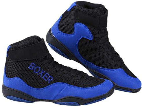 Serenitison Chaussures de Lutte pour Adultes et Enfants,Chaussures De Boxe,Chaussures de Lutte Respirantes,Chaussures de Combat de Compétition Professionnelle pour Adultes,Protection de la Cheville