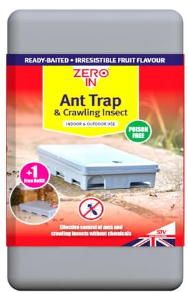 Zero In® Ant & Crawling Insect Trap, Non-Toxic, Weatherproof & Refillable Pest Control Solution for Indoor & Outdoor Use