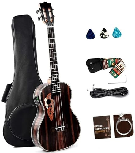 Gitarre Karamell Ebenholz Alto Ukulele 30 Zoll Holz LCD Farbdisplay Elektrische Ukulele Kit Anfänger Gitarre Starter Kit Ukulele Set