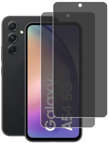 KELOLIN [2 Pack Privacy Tempered Glass Screen Protector for Samsung galaxy A54, 9H Hardness, Anti-Scratch, Anti Spy Glass Screen Protector for Samsung galaxy A54
