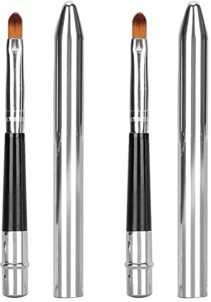 OVAQUIXI Infällbar Läppborste, 2 St Sminkborste med Ergonomisk Tätningsdesign för Enkel Rengöring Bärbar Användning