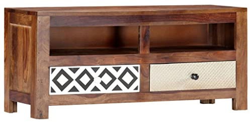 NIVVHOH TV-Schrank Lowboard 90x30x40 cm Massivholz Akazie mit exotischem Charme für Interieur und TV-Möbel