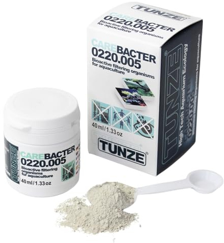 TUNZE Care Bacter 40 ml I Bioaktives Filtersubstrat mit Bakterien auf Maerl-Steinmehlsubstrat I Reinigungsprodukt zur Algenverhütung I Hochkonzentriert I Aquarienpflege für Süß- & Meerwasseraquarien