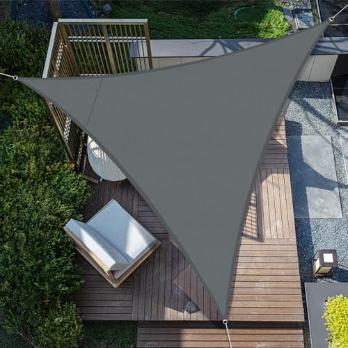 SUNNY GUARD Voile d'ombrage Triangulaire 3x3x3m Imperméable Toile Ombrage UV Protection pour Patio Jardin, Terrasse, Extérieur, Balcon,Gris Anthracite