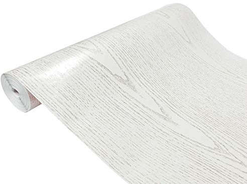 Klebefolie Möbel 67,5x240 cm | Möbelfolie selbstklebend in Holzoptik | Folie für Möbel zur einfachen Renovierung von Türen, Tischen und Regalen | Klebefolie dekorativ und abwaschbar | Perlweißes Holz