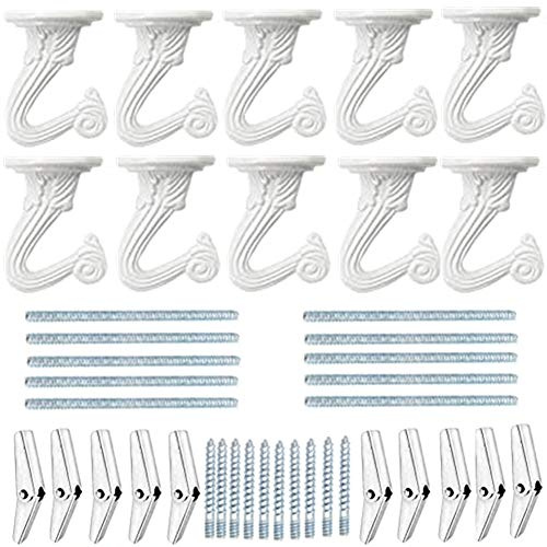 LIFEUNITE 10 Sets Metall-Deckenhaken, weiß, robuste Deckenhaken für Pflanze, Korb und Baldachin