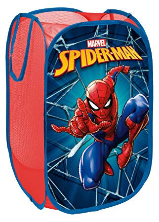 SUPERDIVER - Cesto pieghevole di Spiderman, Licenza Ufficiale Marvel: perfetto per giocattoli e vestiti. Compatto (36x36x58 cm), sicuro e facile da riporre. Ideale per bambini e bambine.