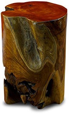 Table d'appoint TOBELO en bois de racine - 40 cm - Tabouret à fleurs - Support pour le salon, le jardin d'hiver ou la terrasse et le jardin