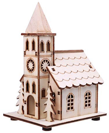 Toyvian LED Weihnachtshaus Beleuchtet Winterdorf Haus Holz Weihnachtsdorf Häuser Holzhaus Weihnachtsstadt mit Beleuchtung Weihnachten Deko Xmas Dekoration Winter