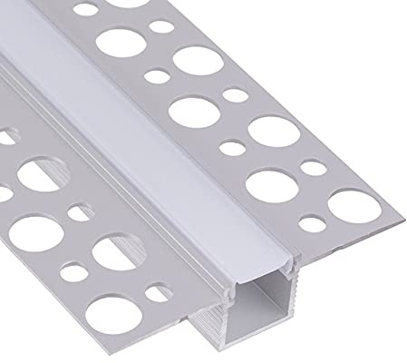 .one-bath LED Trockenbauprofil 2m I LED Rigips Profil I 1x2m gerade I Alu Trockenbaueckprofil für LED-Streifen I Aluprofil I Decke I Wand