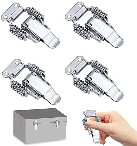 SPEACOUR 4 PZ Leva a Molla in Acciaio Inox Chiusura a Tensione Chiusura a Levetta Tensione Scatola a Chiusura a Leva Serratura a Leva per Valigia, Cassetta degli Attrezzi per Cassetti Cassetta Medica