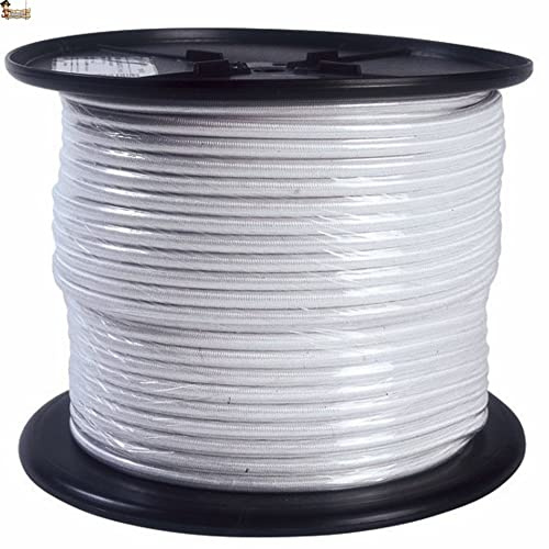 BricoLoco.com Cuerda elástica Goma para Lona Piscina o remolques. Redonda. Cordón pulpos Transporte. Náutica, Pesca, navegación. Color Blanco. (10, Ø 6 mm.)
