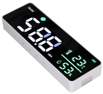 Wall Hanging Sound Level Meter Noise Decibel Meter 11in Large LED Display Screen Temperature Humidity Meter for Classroom